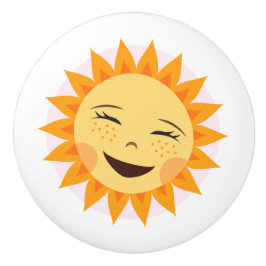 Glücklicher Sonnetürgriff - niedlicher Entwurf für Keramikknauf