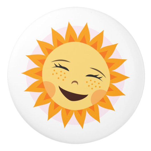 Glücklicher Sonnetürgriff - niedlicher Entwurf für Keramikknauf (Vorderseite)