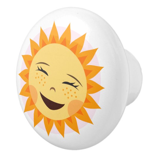 Glücklicher Sonnetürgriff - niedlicher Entwurf für Keramikknauf (Rechts)