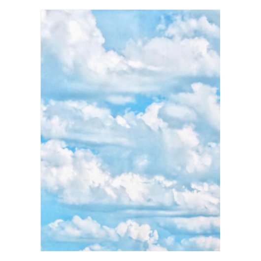 Glücklicher sonniger Wolken-Blau-Hintergrund Tischdecke (Vorderseite)