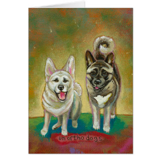 Glücklicher Spaß der Akita-Hundekunst Hunde,