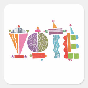 Glücklicher Spaß GOTV / Wähler-Sticker Quadratischer Aufkleber