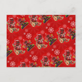 Glücklicher Spielzeugroboter Feiertagspostkarte (Vorderseite)