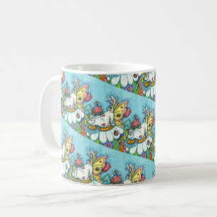 GLÜCKLICHER SPRING FLUTTERBUN RABBIT, FUNNY BUNNY  KAFFEETASSE