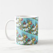 GLÜCKLICHER SPRING FLUTTERBUN RABBIT, FUNNY BUNNY KAFFEETASSE (Links)
