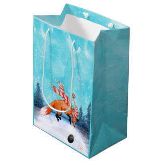 Glücklicher Springender Fuchs Geschenktasche Mittlere Geschenktüte