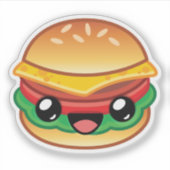Glücklicher Sprungburger Aufkleber (Vorderseite)