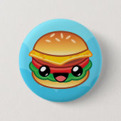 Glücklicher Sprungburger Button (Vorderseite)