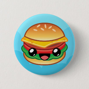 Glücklicher Sprungburger Button