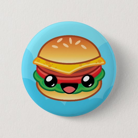 Glücklicher Sprungburger Button (Vorderseite)