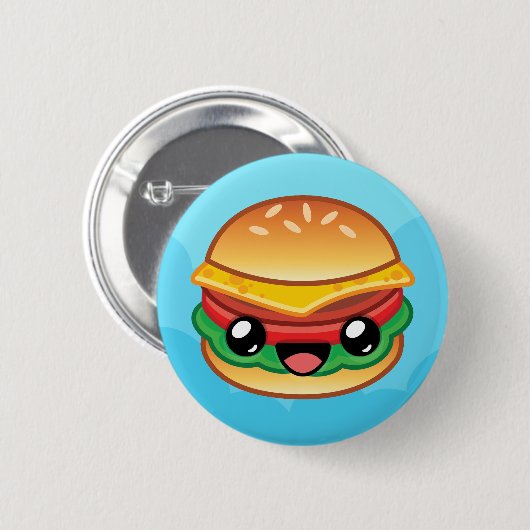 Glücklicher Sprungburger Button (Vorne & Hinten)