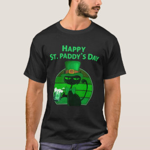 Glücklicher St. Paddys Tag Katze mit grünem Bier t T-Shirt