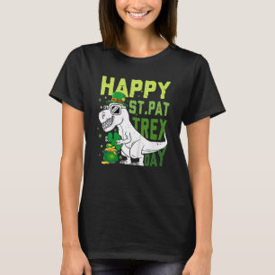 Glücklicher St PaT-Rex Dinosaurier Sankt Patricks T-Shirt