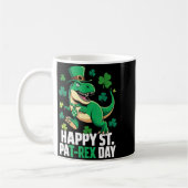 Glücklicher St Pat-Rex Dinosaurier St. Patrick's D Kaffeetasse (Links)