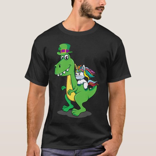 Glücklicher St Pat Rex Dinosaurier T-Shirt (Vorderseite)
