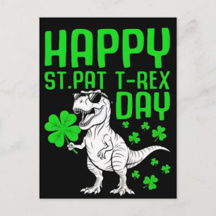 Glücklicher St. Pat T-Rex Tag Lustiges Dinosaurier Feiertagspostkarte