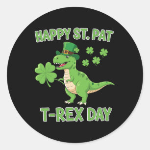 Glücklicher St Pat Trex Tag Lustiger Dinosaurier S Runder Aufkleber