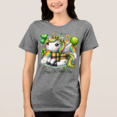 Glücklicher St. Patrick Damen Tri-Blend Shirt (Vorderseite)