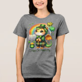 Glücklicher St. Patrick Frauen- Tri-Blend Shirt (Vorderseite)