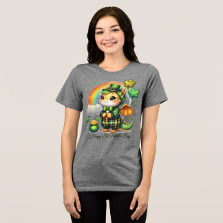 Glücklicher St. Patrick Frauen- Tri-Blend Shirt