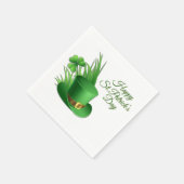 Glücklicher St. Patrick Kobold Nelkenhut im Gras Serviette (Ecke)