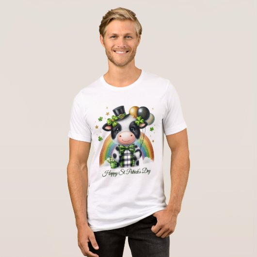 Glücklicher St. Patrick Männer- Tri-Blend Shirt (Vorderseite voll)