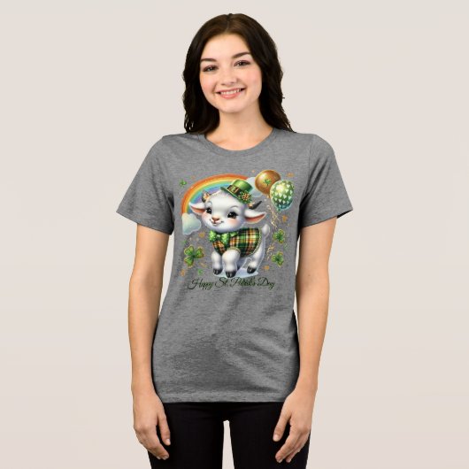 Glücklicher St. Patrick’s Damen Tri-Blend Shirt (Vorderseite voll)