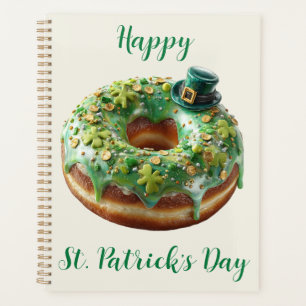 Glücklicher St. Patrick’s Day Donut mit Leprechaun Planer
