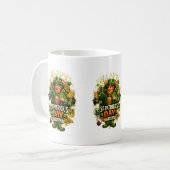 Glücklicher St. Patrick’s Day Grüner Shamrock Bech Kaffeetasse (Vorderseite Links)