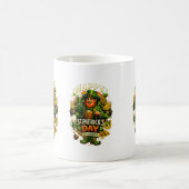 Glücklicher St. Patrick’s Day Grüner Shamrock Bech Kaffeetasse (Mittel)