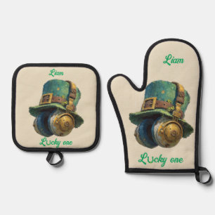 Glücklicher St. Patrick’s Day Musik Personalisiert Ofenhandschuh & Topflappen-Set