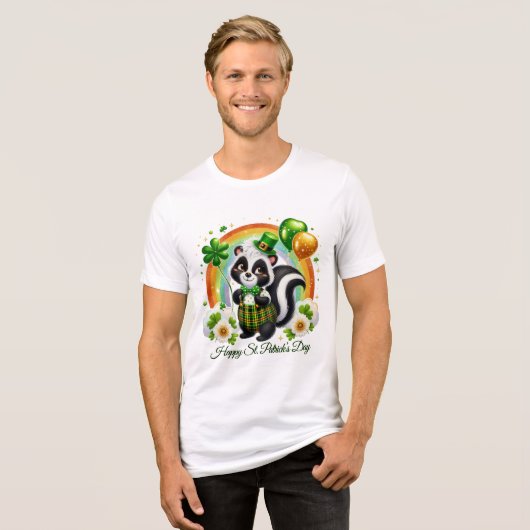 Glücklicher St. Patrick’s Herren  Tri-Blend Shirt (Vorderseite voll)