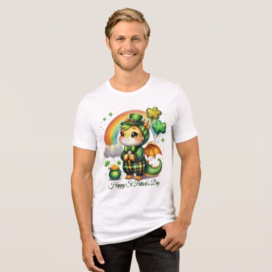 Glücklicher St. Patrick’s Herren Tri-Blend Shirt (Vorderseite voll)