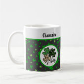 Glücklicher St. Patrick Shamrock Grün Schwarz Katz Kaffeetasse (Links)
