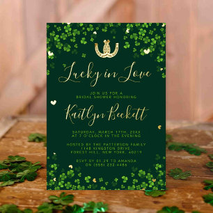 Glücklicher St. Patrick's Day Brautparty Echt Folieneinladung