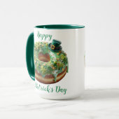 Glücklicher St. Patrick's Day Donut mit Koboldhut Tasse (Vorderseite Links)