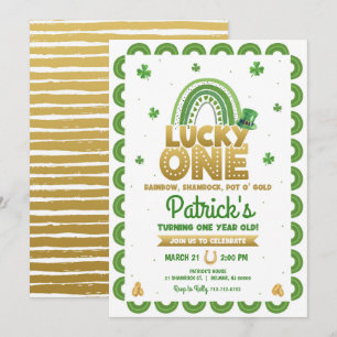 Glücklicher St. Patrick's Day Erster Geburtstag Einladung