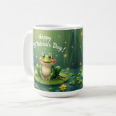 Glücklicher St. Patrick's Day Frosch Becher Kaffeetasse (Vorderseite Links)