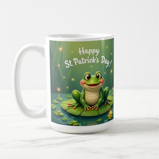 Glücklicher St. Patrick's Day Frosch Becher Kaffeetasse (Links)