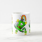 Glücklicher St. Patrick's Day Kaninchen Regenbogen Kaffeetasse (Mittel)