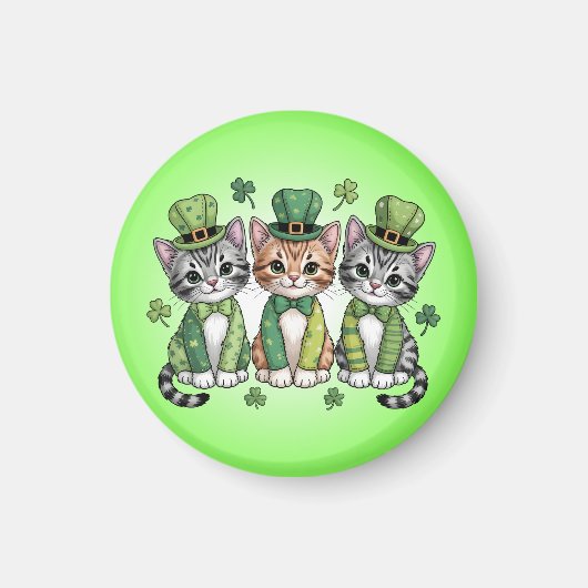 Glücklicher St. Patrick's Day Kätzchen-47474 Magnet (Vorne)