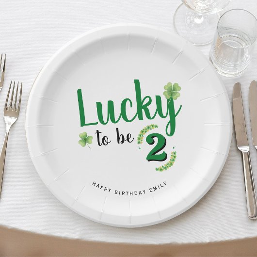 Glücklicher St. Patrick's Day Kleeblatt Kinder Geb Pappteller
