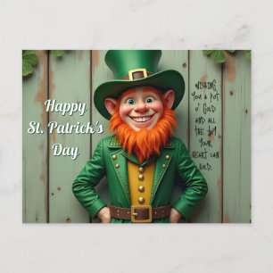Glücklicher St. Patrick's Day Leprechaun Feiertagspostkarte