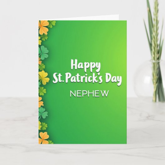 Glücklicher St. Patrick's Day Neffe Karte (Vorderseite)