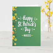 Glücklicher St. Patrick's Day Nichte Karte (Gelbe Blume)
