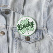 Glücklicher St. Patrick's Day Retro Shamrock Button (Beispiel)