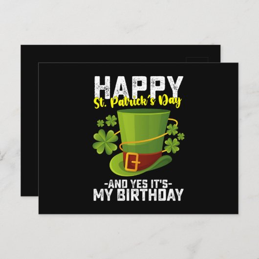 Glücklicher St. Patrick's Day und ja, es ist mein  Postkarte (Vorne/Hinten)