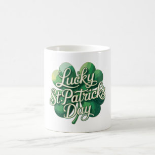 Glücklicher St. Patrick's Day Vintage-Typografie Kaffeetasse