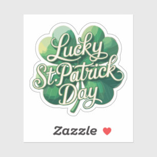 Glücklicher St. Patrick's Day Vintage-Typografie V Aufkleber