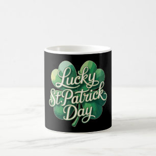 Glücklicher St. Patrick's Day Vintage-Typografie V Kaffeetasse